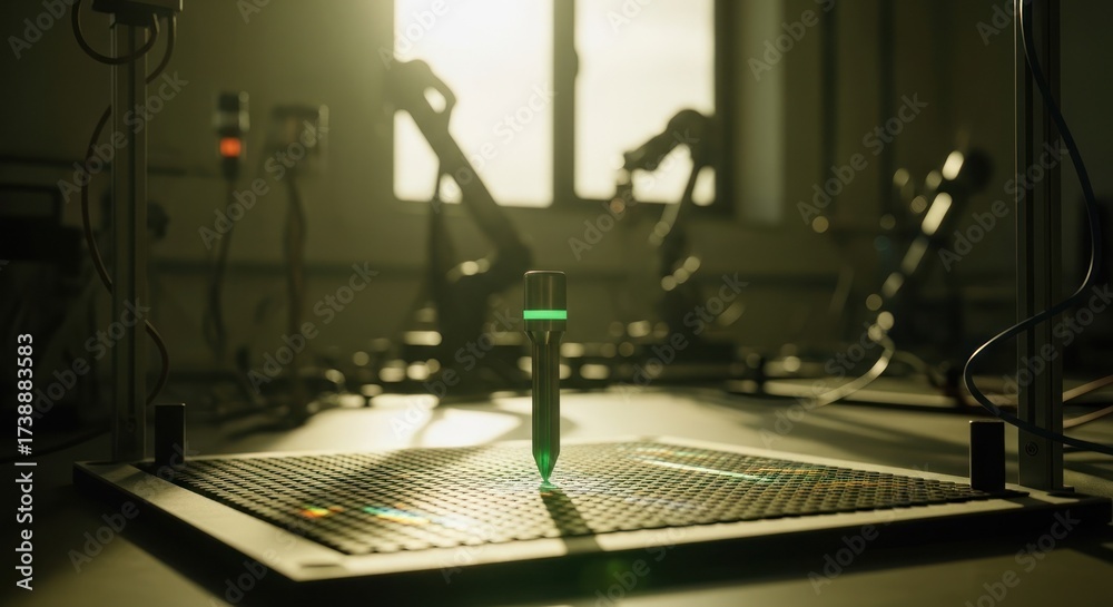 Fototapeta premium Automated Precision: Robotic Arms Facilitating Advanced Manufacturing and Inspection Processes