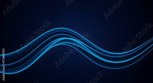 Abstract blue light wave on a dark background