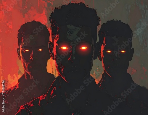 Three Focused Individuals in Silhouette.