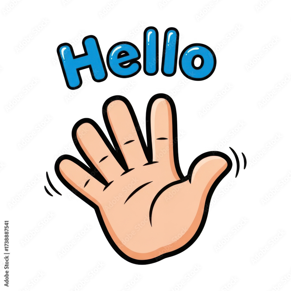 Fototapeta premium Friendly hello gesture with open palm isolated on transparent background