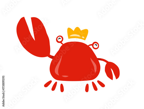 Cute King Crab Illustration