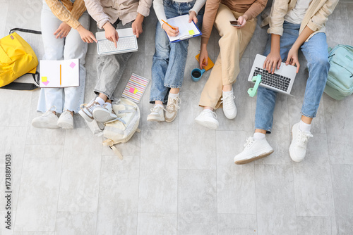 Group of students studying ...