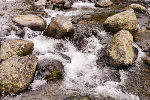 water flowing over rocks
