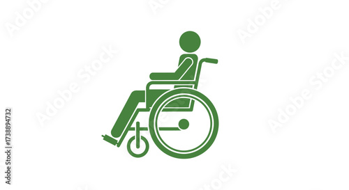 Green accessibility symbol representing assistance for individuals with disabilities