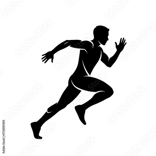 Dynamic silhouette of a sprinter in motion representing speed and athleticism forward movement