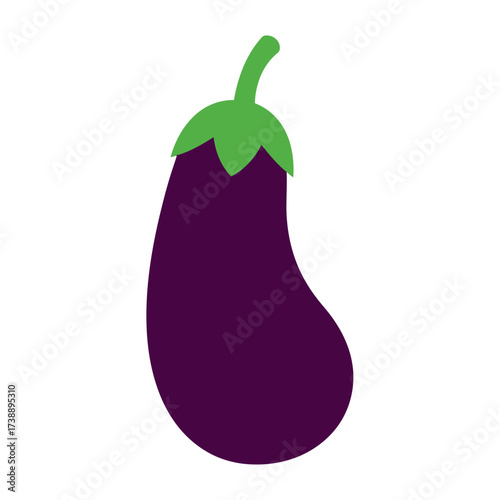 Stylized eggplant illustration conveying simplicity and freshness for culinary projects