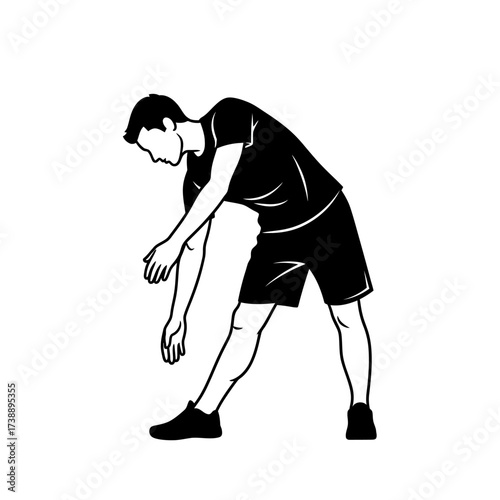 Person Performing Standing Forward Bend Exercise for Flexibility and Core Strength Enhancement