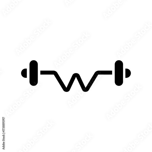 Stylized barbell graphic displaying a creative fitness symbol for weightlifting
