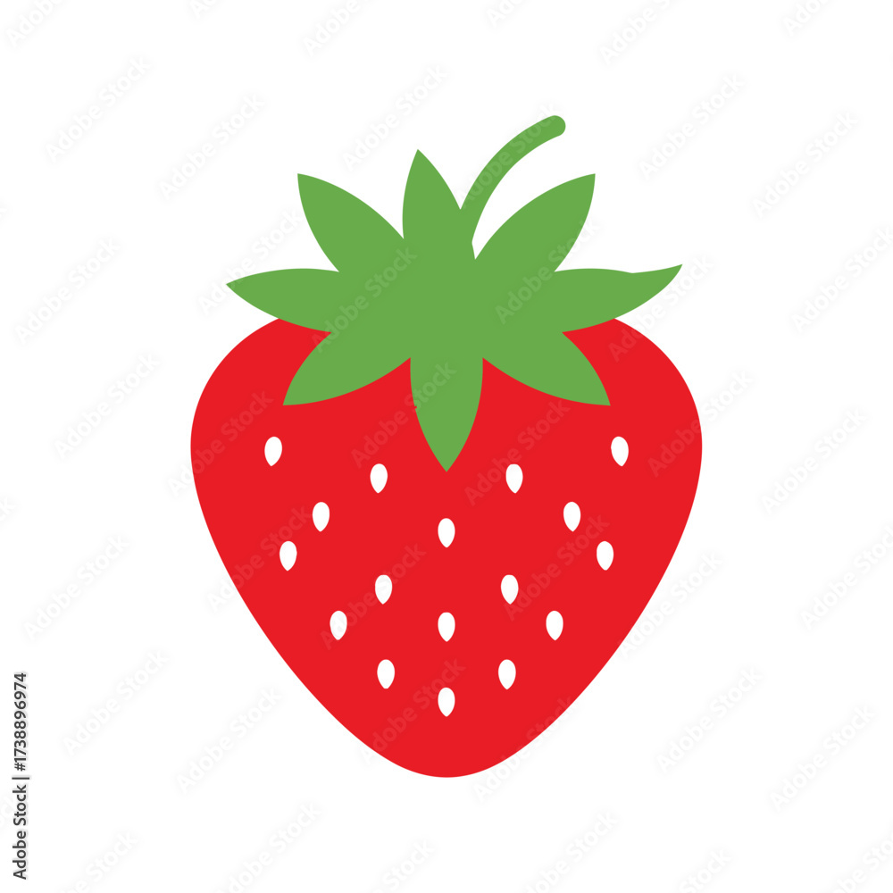 Obraz premium Stylized strawberry illustration with vibrant colors and simplistic design elements freshness