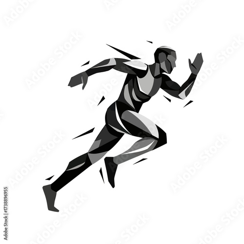 Dynamic abstract runner illustration conveying speed movement and athletic performance