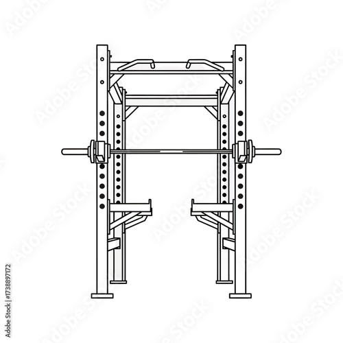 Weightlifting Equipment Rack Illustration for Fitness and Strength Training Graphic