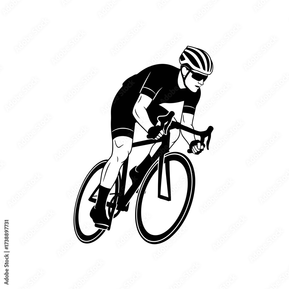 Fototapeta premium Dynamic cyclist sprinting with powerful agility for competitive racing excitement