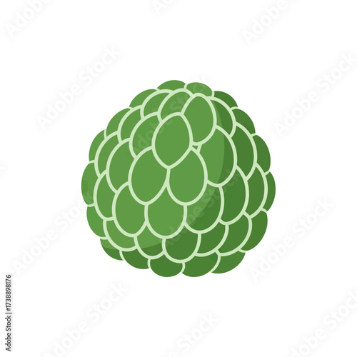 Abstract depiction of a soursop fruit showcasing its unique bumpy green exterior design