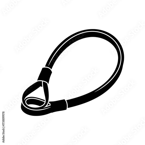Black silhouette fitness resistance band used for strengthening exercises and workouts
