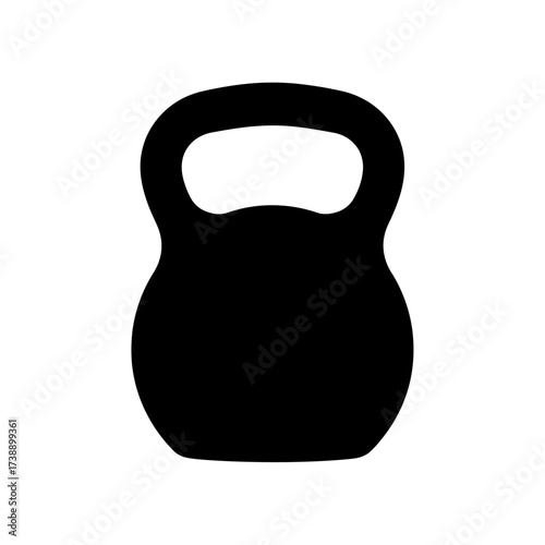 Minimalist kettlebell illustration, symbolizing strength, fitness and active life