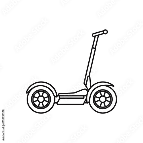 Minimalist outline of a two wheeled self balancing personal transporter for modern mobility