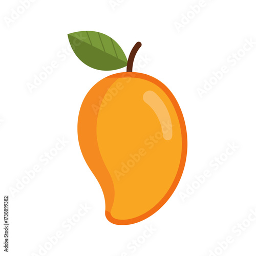 Vibrant mango illustration, a simple and inviting depiction of tropical fruit pleasure