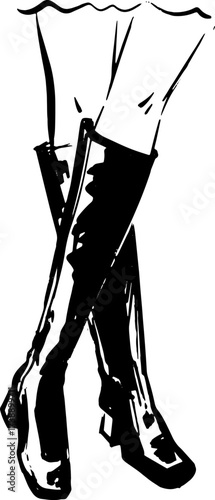 Sketch of legs in high boots