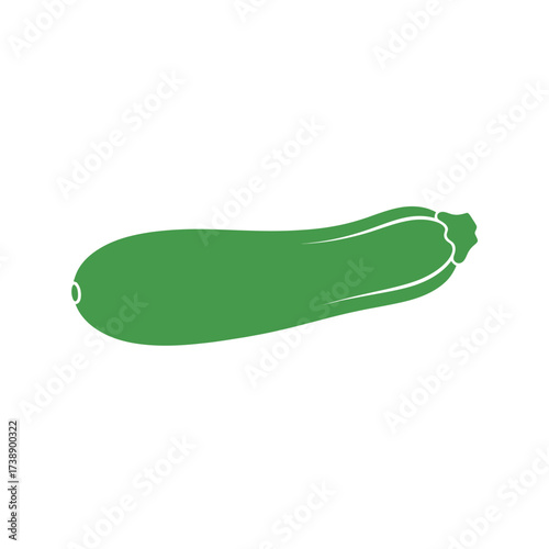 Stylized zucchini illustration portraying simple elegance and vibrant color showcasing fresh produce