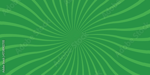Green burst graphic with radial wavy lines from center creating a dynamic and energetic design for promotional projects and creative branding