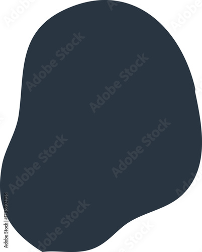 Abstract blob shape dark blue on white background