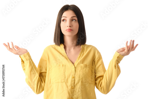 Thoughtful young woman on w...