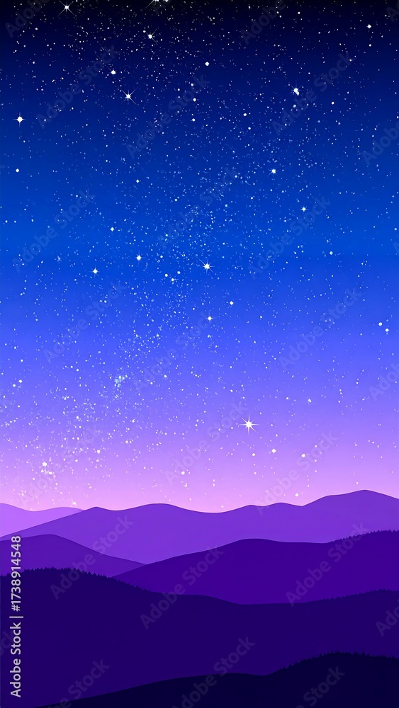 Fototapeta premium Starry Purple Nightscape