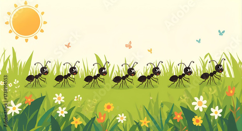 Grass and ants