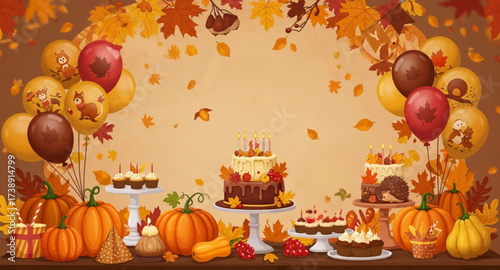 Birthday decorations in autumn 