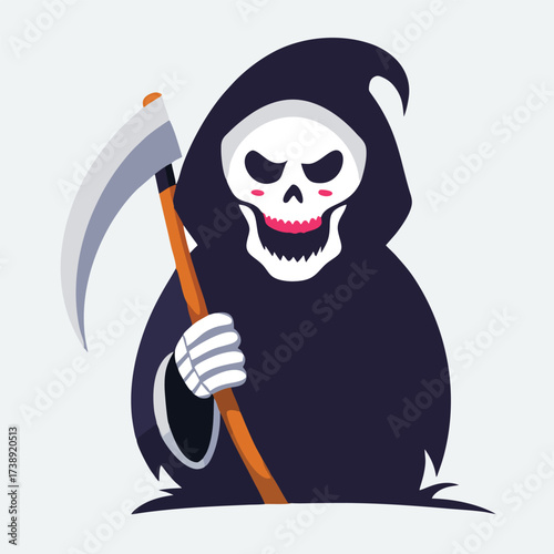 design logo icon vector illustration  halloween grim reaper
