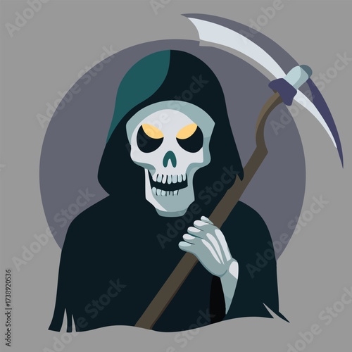 design logo icon vector illustration  halloween grim reaper