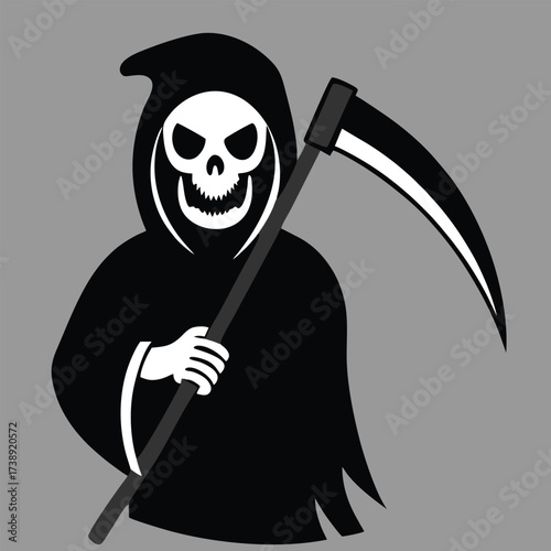 design logo icon vector illustration  halloween grim reaper