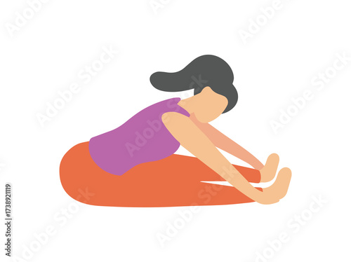 Yoga Various Posture Exercise Illustration
