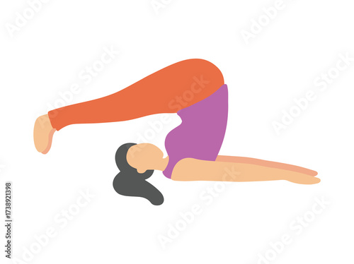 Yoga Various Posture Exercise Illustration
