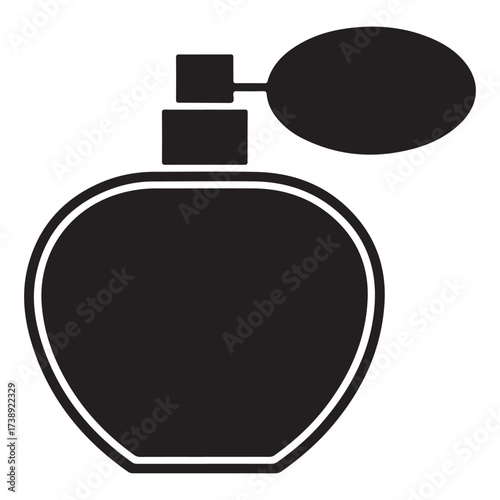 Elegant perfume bottle silhouette design with classic typography