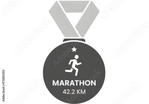 Minimal icon of a marathon medal — no background, no shadow PNG