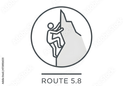  Minimal icon of a rock climbing icon — no  background, no shadow PNG