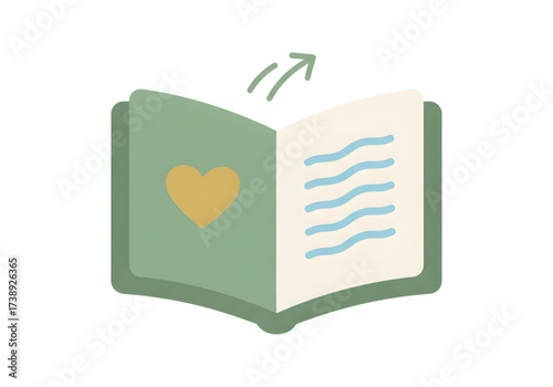  Minimal icon of a gratitude journal — no background, no shadow PNG 