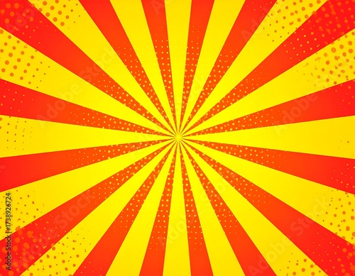 Red and Yellow Comic Style Sunburst Background