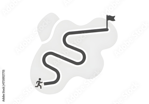  Minimal icon of a jogging route map — no background, no shadow PNG