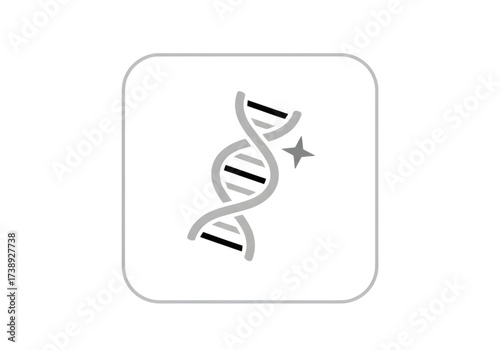 Minimal icon of a DNA strand with spark — no background, no shadow PNG