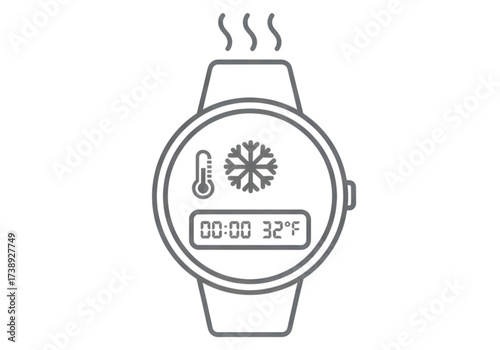  Minimal icon of a cold exposure tracker — no  background, no shadow PNG