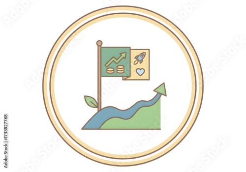  Minimal icon of a startup milestone flag — no background, no shadow PNG