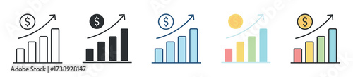 Growth Icon Set Multiple Style Collection