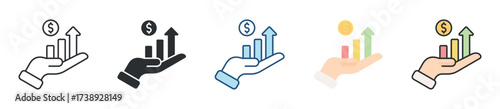 Profitability Icon Set Multiple Style Collection
