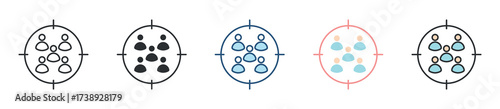 Target Audience Icon Set Multiple Style Collection