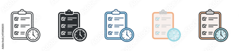 Fototapeta premium Project Plan Icon Set Multiple Style Collection