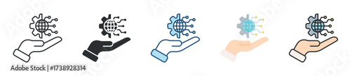 Digital Transformation Icon Set Multiple Style Collection