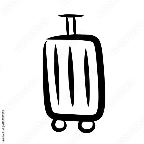 Travel suitcase luggage icon simple line