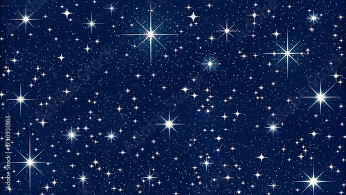 Beautiful night sky full of shining stars on dark background
